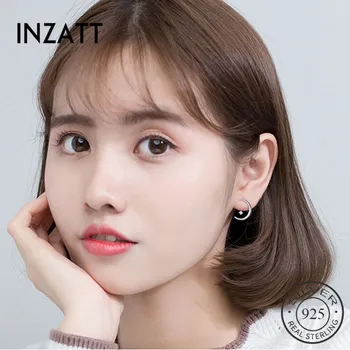 

INZATT Real 925 Sterling Silver Minimalist Star Zircon Stud Earrings For Fashion Women Party Fine Jewelry Cute 2019 Accessorie