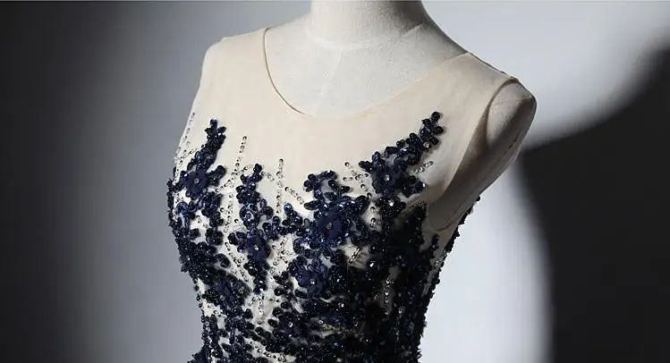 VENSANAC 2018 O Neck Crystals A Line Sequined Long Evening Dresses Lace Party Flowers Sash Sweep Train Prom Gowns VENSANAC 2018 O Neck Crystals A Line Sequined Long Evening Dresses Lace Party Flowers Sash Sweep Train Prom Gowns