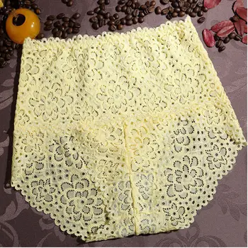 

2019 Sexy Underwear Women Lace Transparent Underwear Women`s Abdomen Ladies Modal Briefs High Waist Underwear Female Seamless