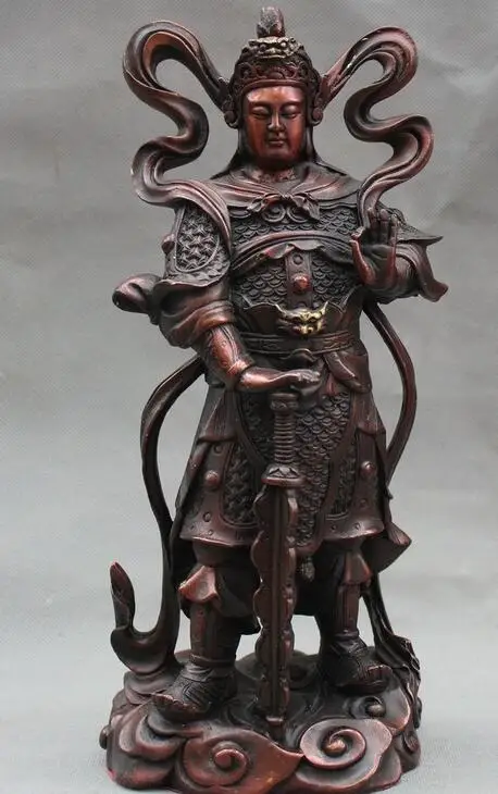 

Details about 11"Chinese Bronze Weituo Skanda Veda God warrior knight deity Statue sculpture