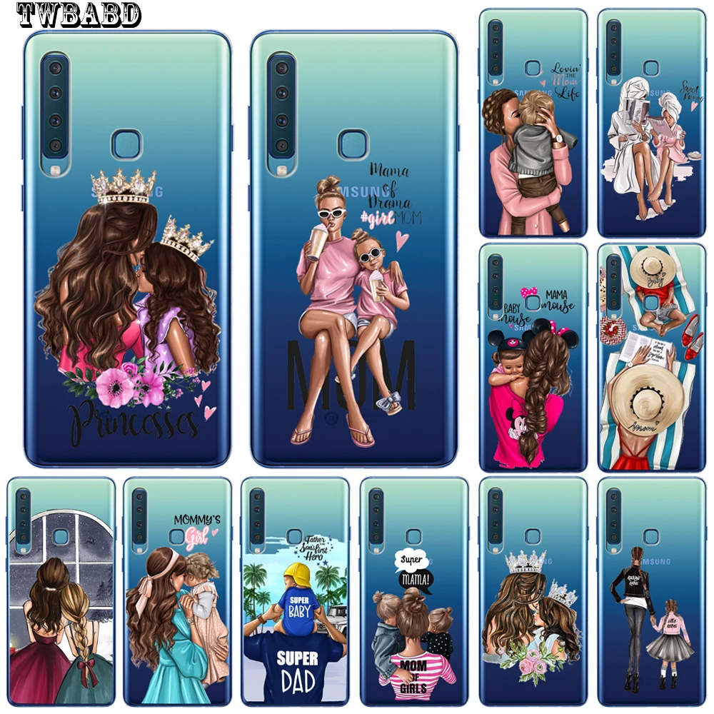 

Fashion Super Mama Sxey Mom Girl Baby Mouse Case For Cover Samsung A10 A20 A30 A40 A50 A70 M10 M20 Shell Capa Etui