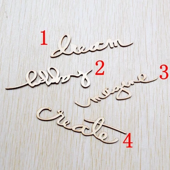 

100pcs/set Natural wood laser cutting square seperate word 70mm scrapbook/label A11