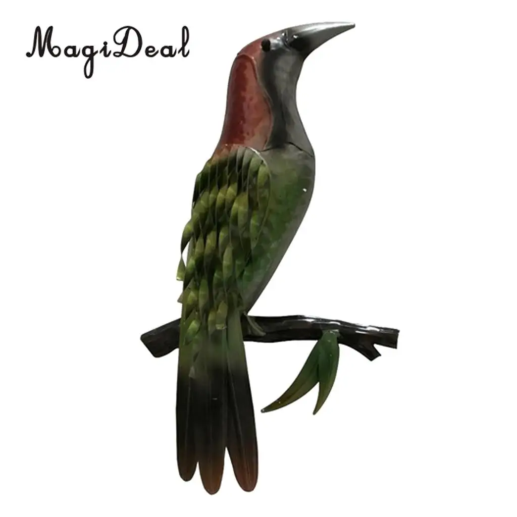Iron Wall Decor Stand Bird Figurine Miniature Fairy Garden Decoration Figures Statue Ornament