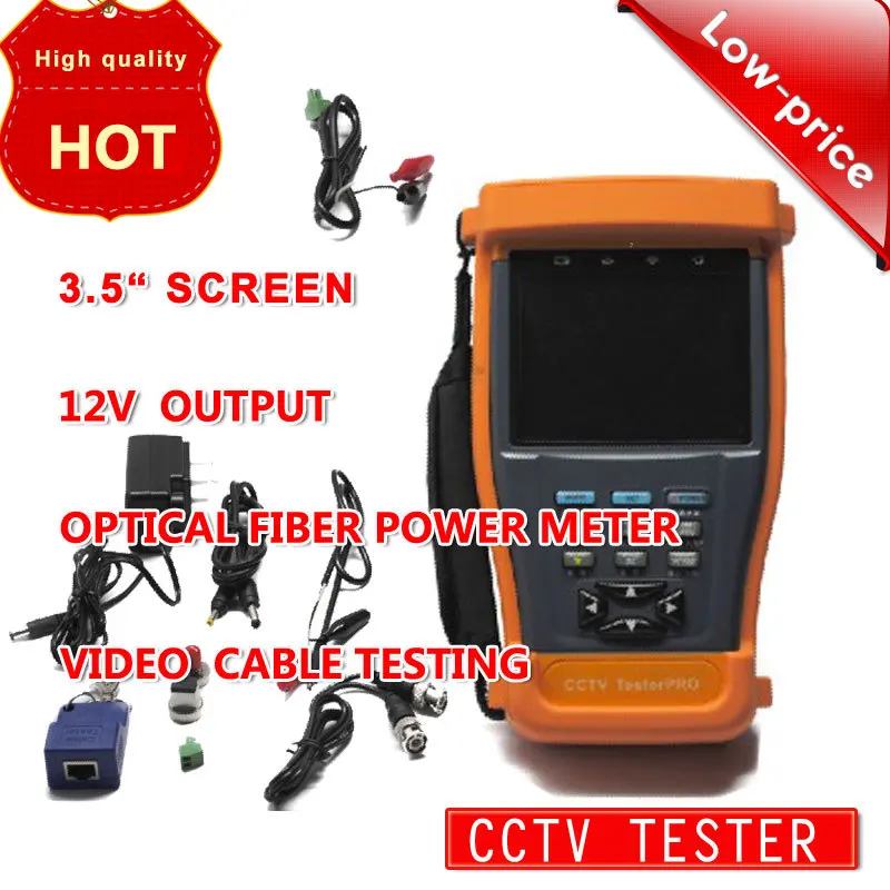 CCTV tester monitor analog cvbs camera tester optical fiber power meter video testing 12V output PTZ control 3.5 inch Wholesale Security & Protection