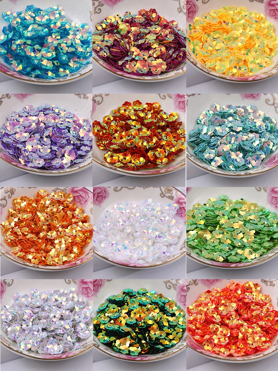 Flat Transparent White Color Sequin Round Loose Sequins Paillette Sewing Craft Decoration DIY Scrapbook Accessories