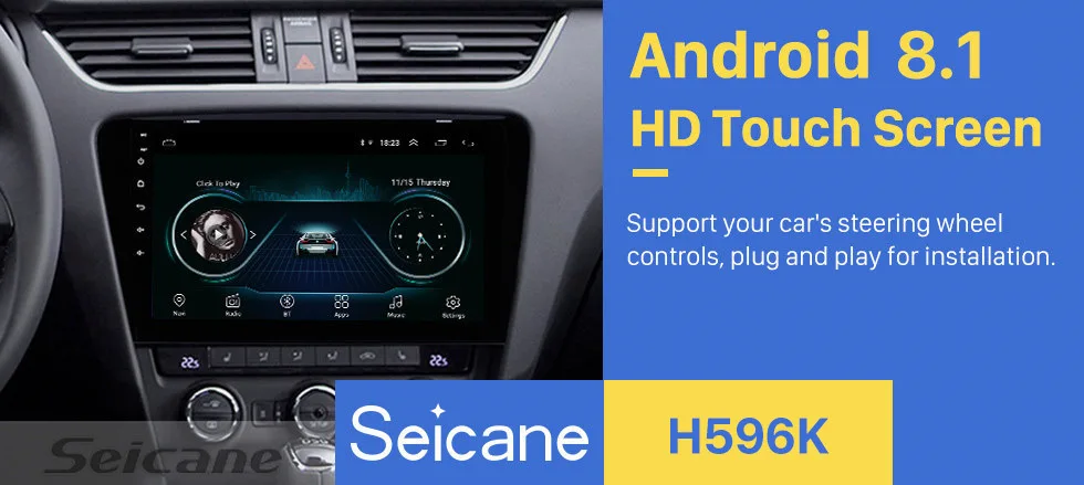 Seicane 2Din Android 8,1 10," Автомобильный Радио Wifi Bluetooth gps навигация мультимедийный плеер для SKODA Octavia(UV