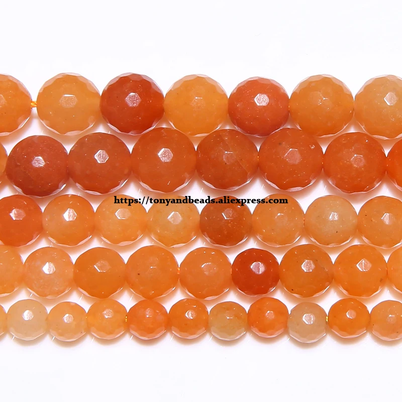

Free Shipping Natural Stone Faceted Red Aventurine Beads In Loose 15" Strand 6 8 10 MM Pick Size For Jewelry Making