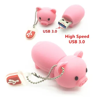 

High Speed USB 3.0 Pen Prive Cartoon Pink Pig Pendrive 4GB 8GB 16GB 32GB 64GB Usb Flash Drive USB Flash Memory Stick Gift