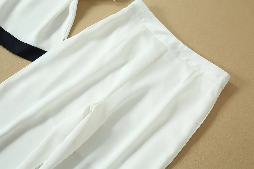 Комплект брюк принцессы, Корейская женская летняя белая блузка, Дамская мода, западный стиль, два предмета, широкие штаны, костюм