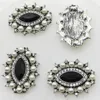 Fashion Hot 10Pcs 21mm diamond Alloy Diy Jewelry Accessories Flat Back Imitation pearls Base Settings Wholesale Handmade Fitting ► Photo 2/6