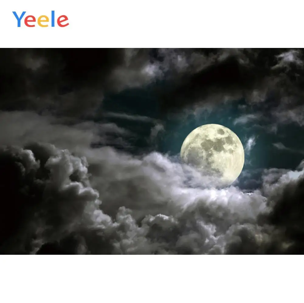 Yeele Ночная Луна темные облака небо детская комната мечтательная фотография фоны