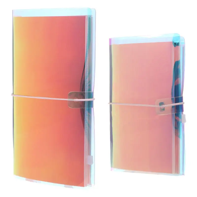 

PVC Cover Notebook Traveler DIY Gift Magazine Monthly Blank Grid Inserts Pages Diary Pocket Calendar Notebook Stationery
