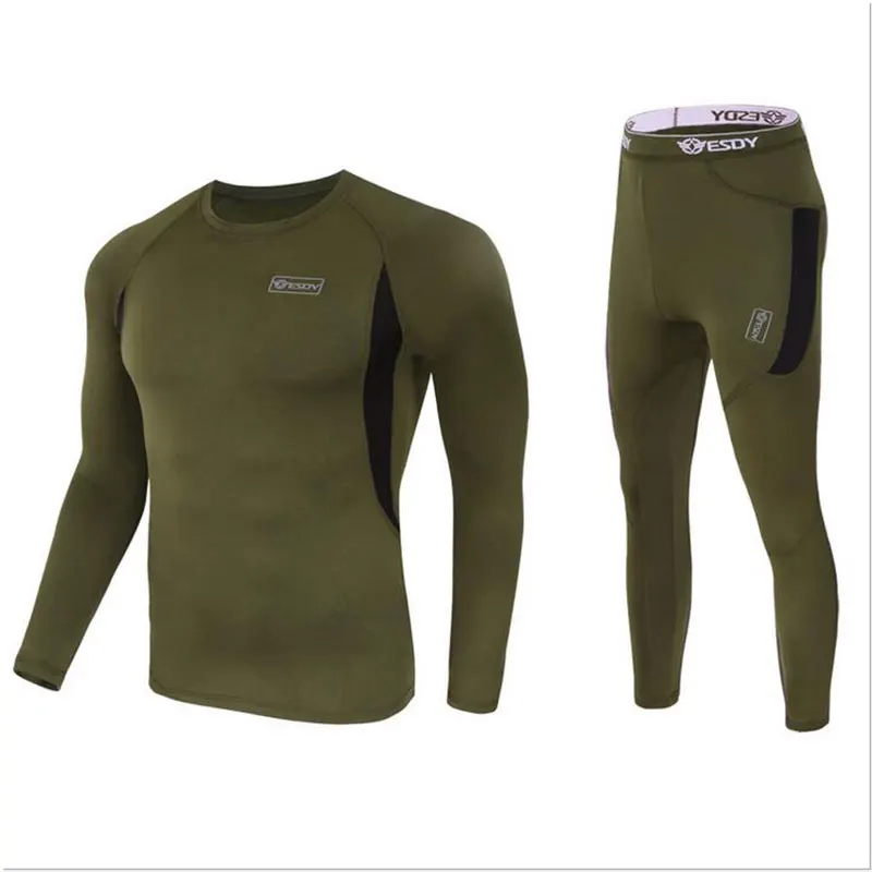 

Quick-drying Suits Men's Cycling Breathable Sweat-absorbent Clothes Fleece Skiing Long Sleeve Long Pants Quick-drying Clothes