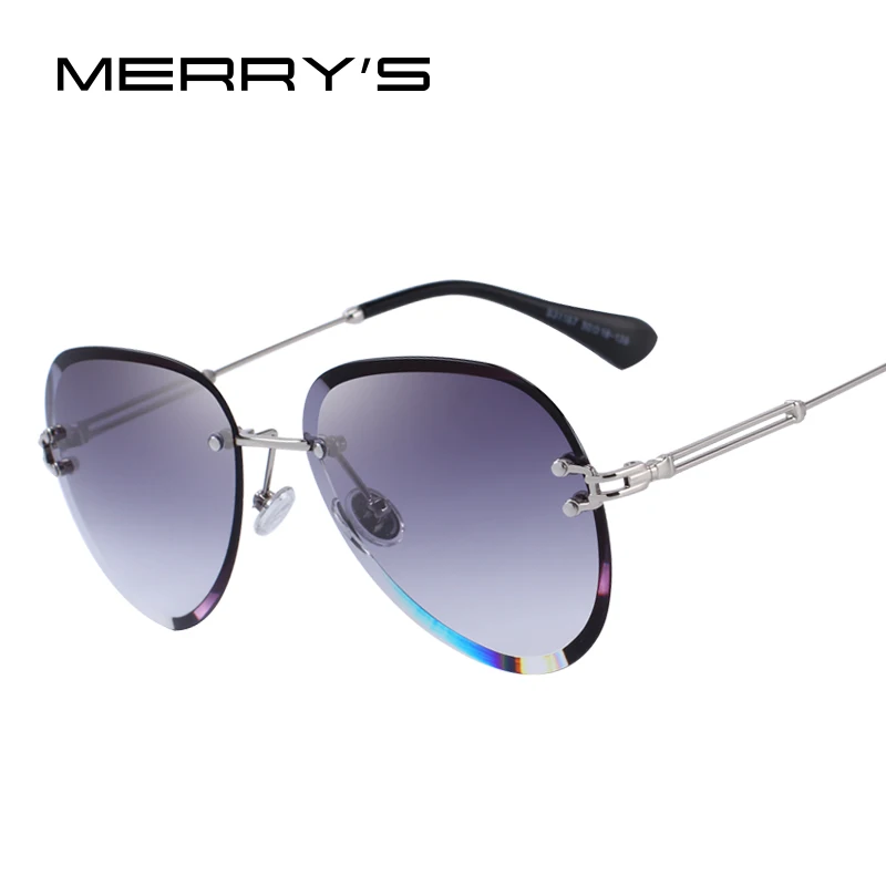 

MERRYS DESIGN Women Rimless Pilot Sunglasses Gradient Lens UV400 Protection S6121