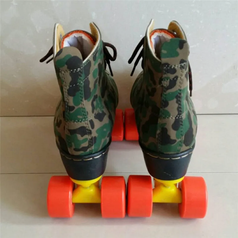 الأطفال الكبار مزدوجة الأسطوانة تزلج الرقم اثنين خط الأسطوانة تزلج Patines أون لينيا للجنسين التمويه الأسطوانة رياضية IB23