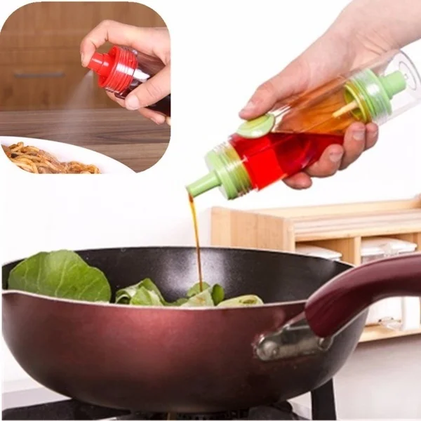 2 in 1 Olive Spray Fine Pump Oil Sprayer Bottle Cruet Vinegar