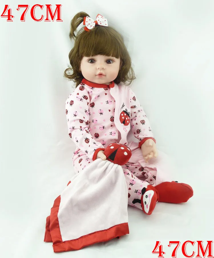 

Bebes reborn 47cm Baby girl Dolls soft Silicone Boneca Reborn Brinquedos Bonecas children's day gifts toys bed time plamates