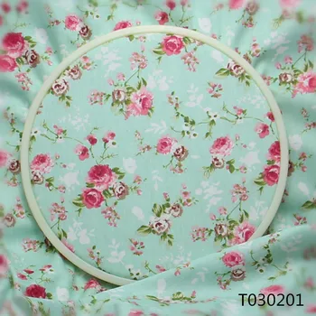 

Vintage Green Floral 100%Cotton Fabric by Meter Patchwork Quilt Baby Blanket Doll Cloth Bedding Pattern Fabrics Tissu T030201