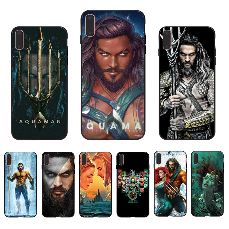 

IMIDO DC Comics Movie Aquaman Soft silicone fitted Phone Case for iPhone X XSMAX XR 6 6S 7 7plus 8 8Plus 5 5S SE TPU cover shell
