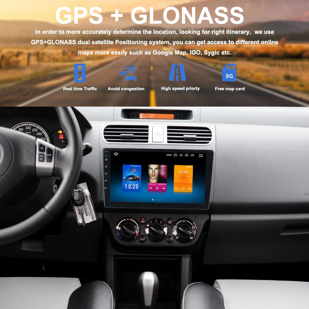 

Car din radio android 9.0 GPS Navi for Suzuki Swift 2005 2006 2007 2008 2009 2010 navigation head unit multimedia stereo 4Gb Ram