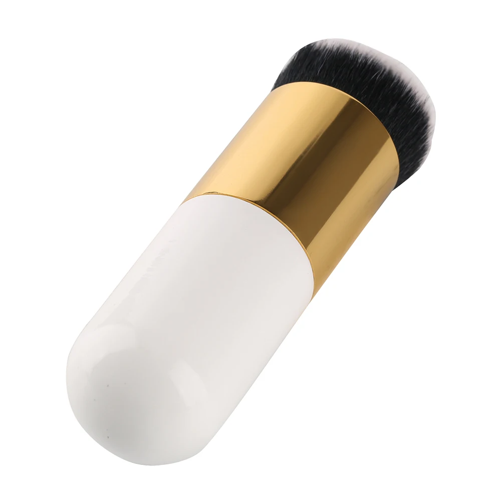 New Chubby Pier Foundation Brush Flat Cream Makeup Brushes Professional Cosmetic Shape Cream Blush Loose Powder Beauty Tool      (2)