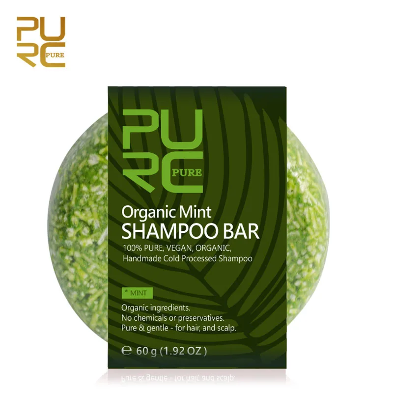 

PURC Organic Natural Mint Shampoo Bar 100% PURE and Mint Handmade Cold Processed Hair Shampoo No Chemicals or Preservatives