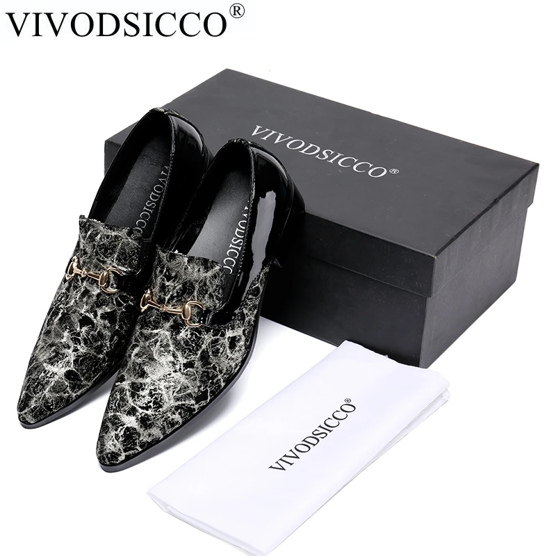 VIVODSICCO Luxury British Men Dress Shoes Wedding Genuine Leather Oxford Shoes Pointed Toe Formal Slip-On Shoes Mocassin Homme цена VIVODSICCO Luxury British Men Dress Shoes Wedding Genuine Leather Oxford Shoes Pointed Toe Formal Slip-On Shoes Mocassin Homme цены онлайн