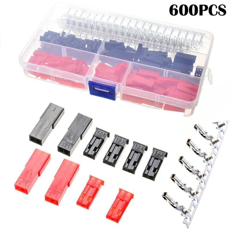 600PCS Electrical Jumper With Pin Header Connectors Red&Black Crimp