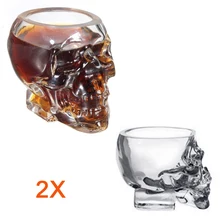 Bar 2 stücke 50 ml Kreative Kristall Schädel Kopf Bone Winebottle Becher Biergläser Wein Glasflaschen