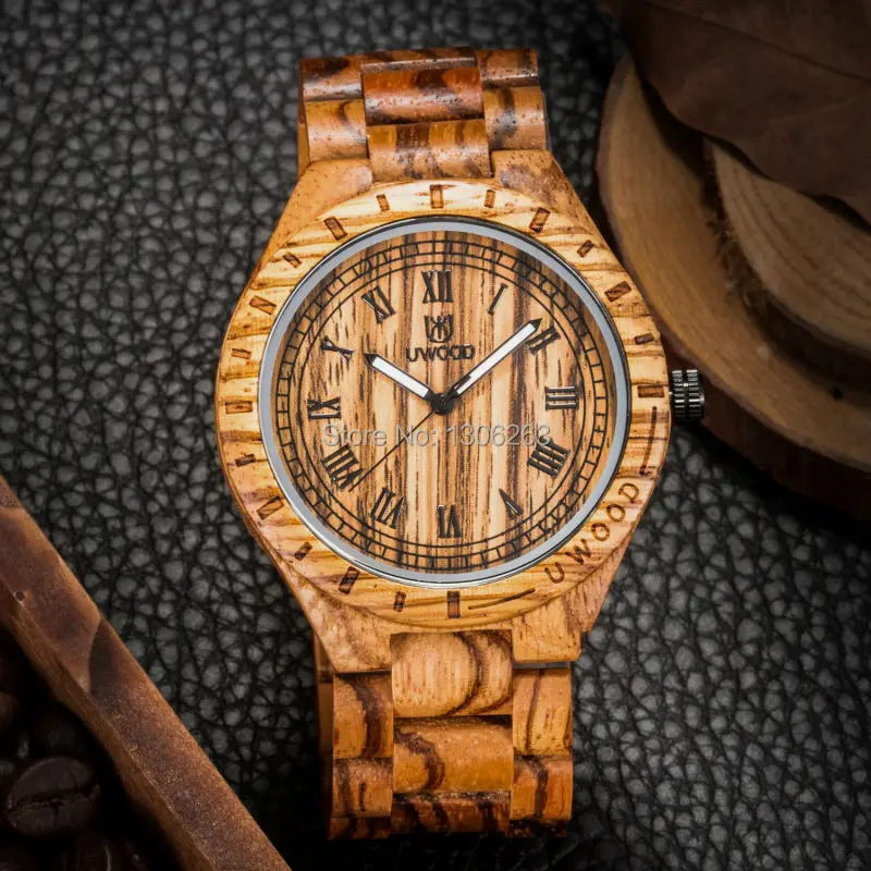 New arrival vintage design men business watch wood brand uwood men business watch vintage retro style
