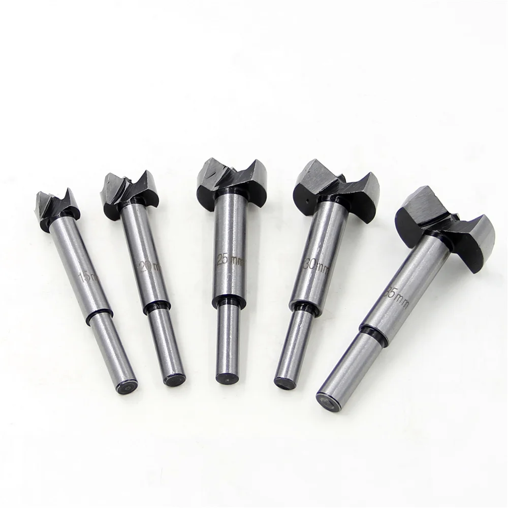 5pcs/Set Hand Tools New YG8 Forstner Auger Drill Bit Woodworking Hole Saw Wooden Wood Cutter Dia 15 20 25 30 35mm #ND00324#