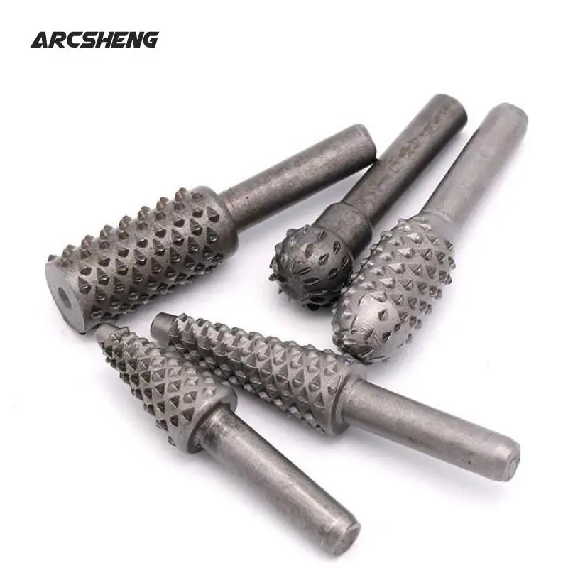 5pcs Wood Rasp File Drill Bits Rotary Set For Woodworking Carving