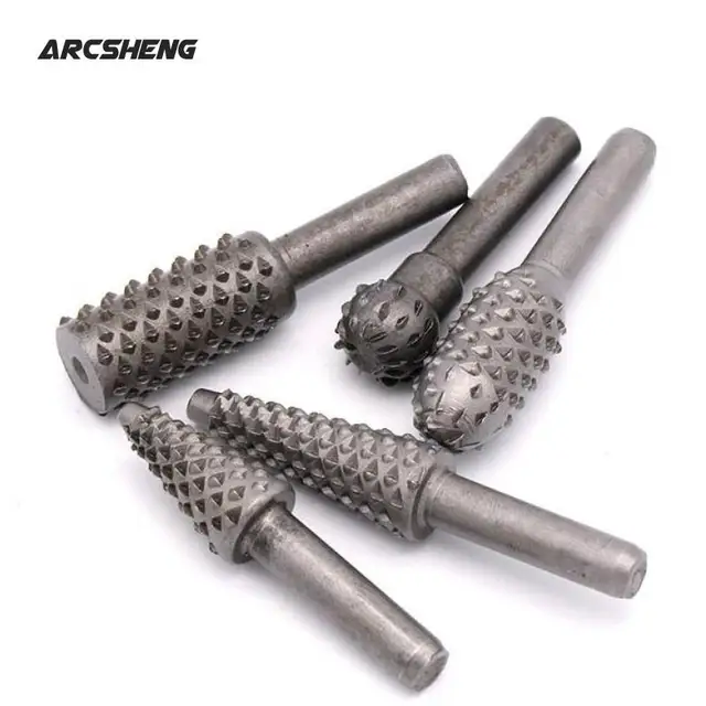 5pcs Wood Rasp File Drill Bits Rotary Set For Woodworking Carving