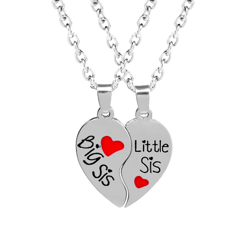 Ожерелье с подвеской в виде сердца для сестер Большой Сестры Лил сестры любовь