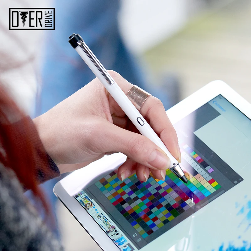 OVERDRIVE Rechargeable Active Capacitive Stylus pen Metal Screen Touch Pen for iPhone Pad iPad Surface Pro Samsung Tablet PC 