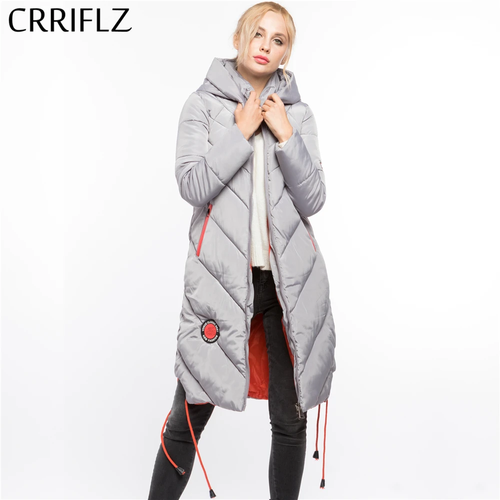 CRRIFLZ Зимняя распродажа длинная модная Высококачественная теплая зимняя куртка