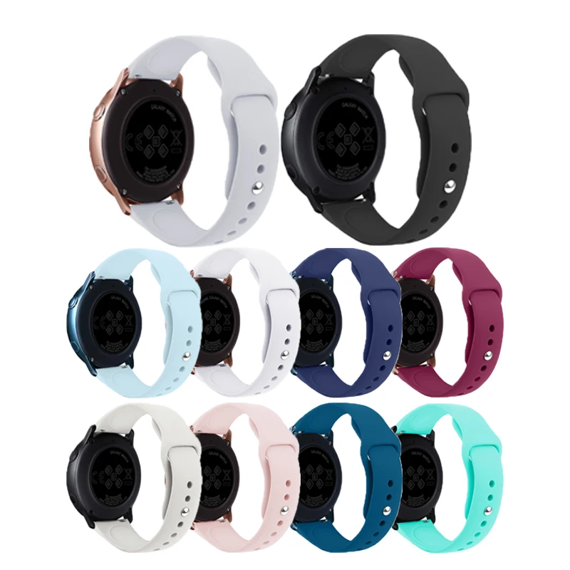 

For Samsung Galaxy Watch Active WristBand Pure Color Soft Silicone Men &Women Smart Watch Band Replacement Accessories