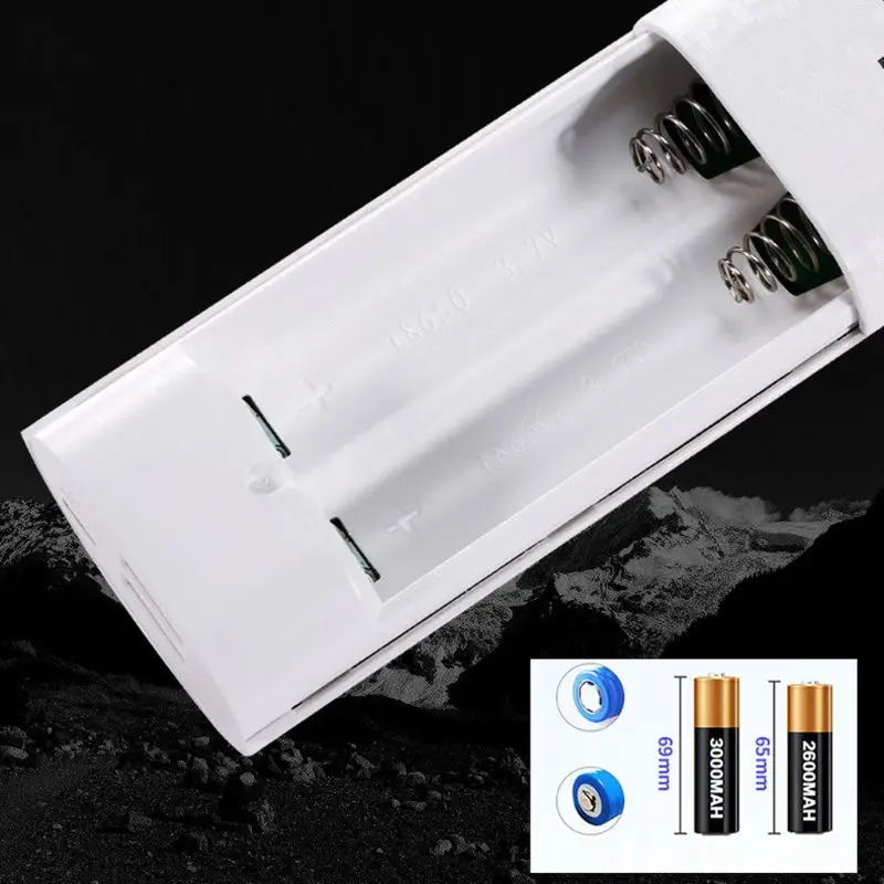DIY внешний аккумулятор анти-реверс 18650 зарядное устройство Коробка для хранения двойной светодиодный светильник-вспышка холодный светильник портативный ЖК-дисплей для iPhone