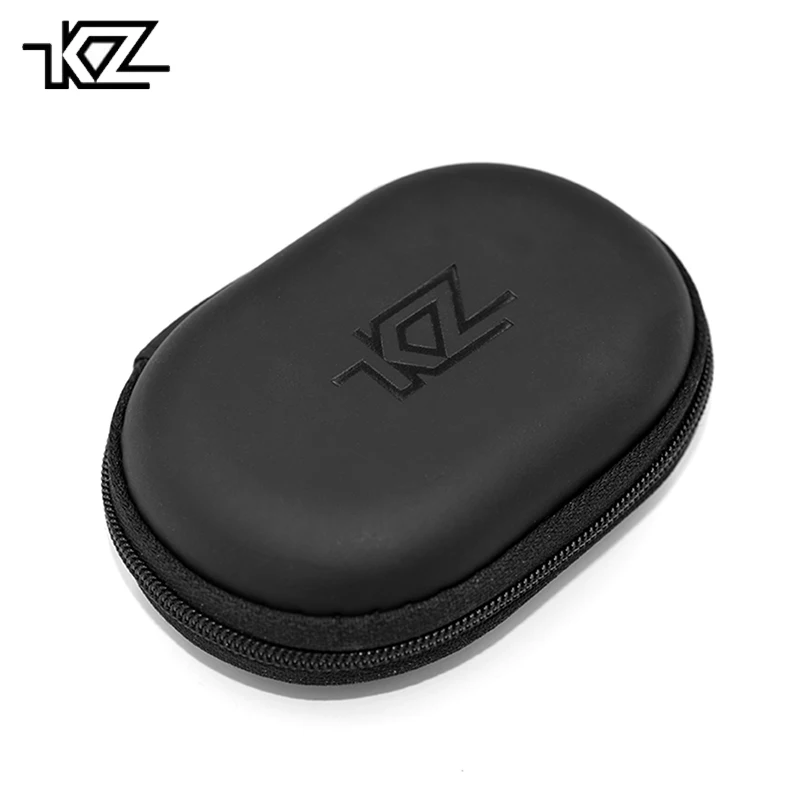

Original KZ Oval Logo Earphone Case PU Zipper Storage Bag Black Portable Hold Storage Box Earphone Accessories fone de ouvido