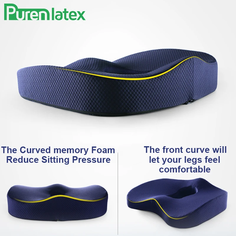 Cheap Memory Foam 2 Pcs Orthopedic Pillow Set Office Chair Cushion Coccyx Pad Car Seat Mats For Hemorrhoid Vertebra Spine Protect