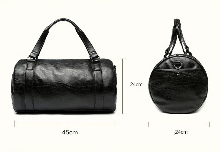 HOYOBISH Для мужчин складной дорожные сумки большой Ёмкость выходные Duffle Bag Водонепроницаемый кожаная мужская Чемодан сумки OH209