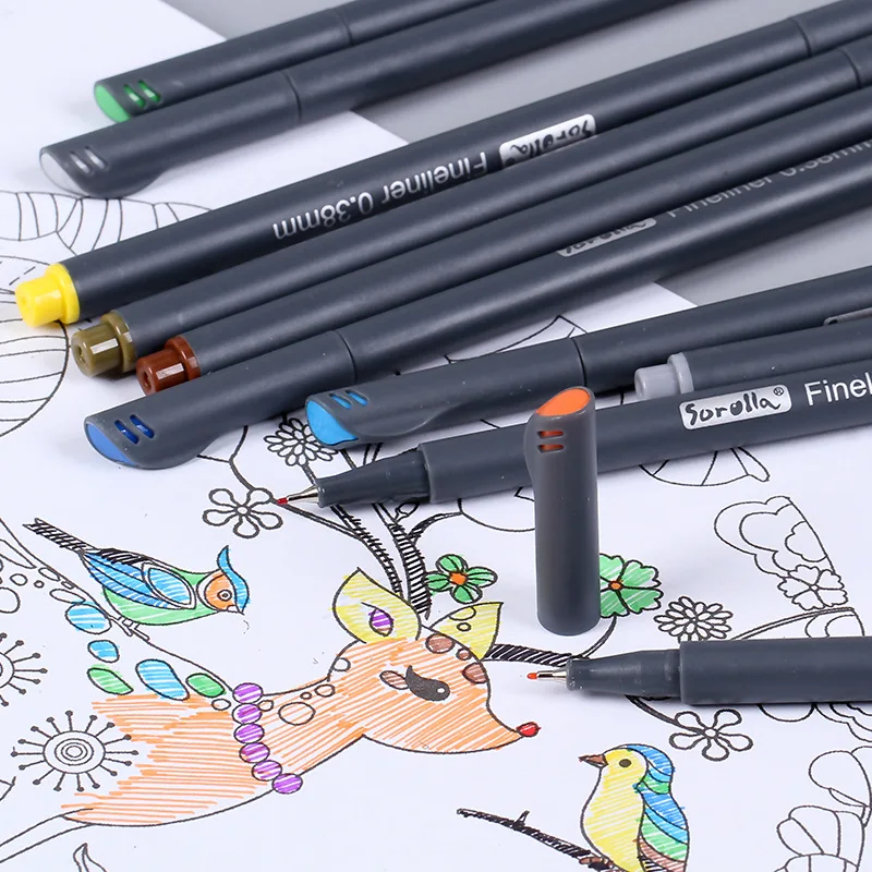24 цвета 0,38 мм тонкий наконечник художественный маркер ручка сверхтонкая Fineliner ручки гладкая эскизная ручка художественные принадлежности для анимации манга рисование
