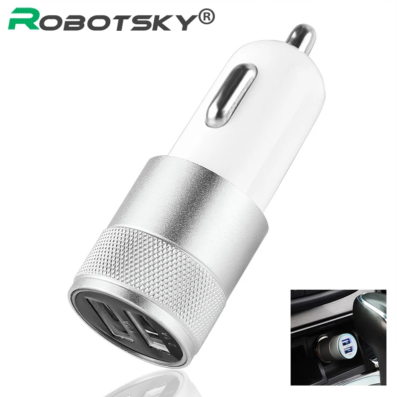 

1PCS 12v 24v 1.0A Aluminium dual usb 2-port USB Universal Car Charger Adapter for Samsung Smartphone for Iphone 5S 5 6S