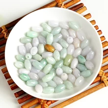 25 PCSDIY натуральные товары Изумрудный рисовый бисер Бирма нефритовый дорожный Тонг транспортный бисер