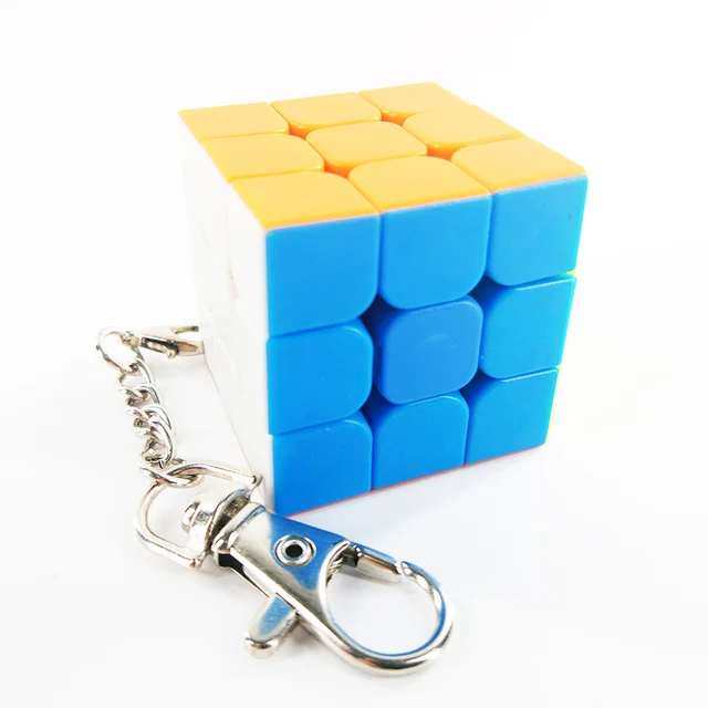 Mini Keychain Magic Cube Puzzle Toy 2x2x2 3x3x3 Trihedral Cylinder Pyramid Cubo Magico Educational For Children Gift 6