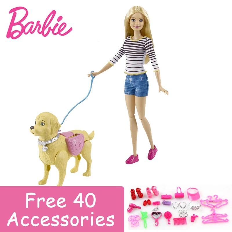 Barbie originale autoriser marque mode poupées vélo modèle chien jouet équitation fille pour cadeau d'anniversaire Barbie Boneca DWJ68