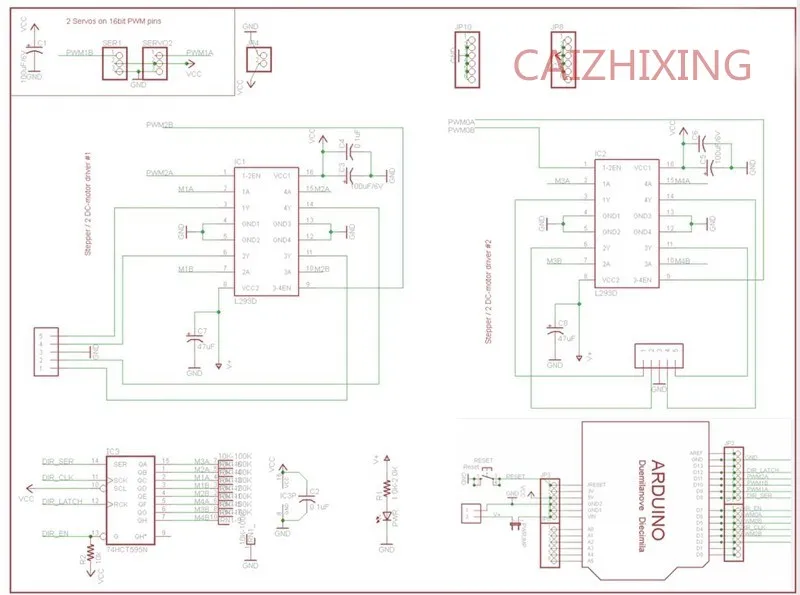 L293D щит управления двигателем Плата расширения привода двигателя для Arduino Щит двигателя