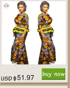 Традиционные африканские Костюмы Bazin африканские Платья для женщин для Для женщин африканского Дашики для детей Костюмы платье БРВ WYT08