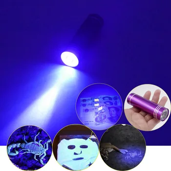 

Led UV Flashlight Torch Light 395nm Ultra Violet Light Blacklight UV Lamp AAA Battery For Marker Checker Cash Detection