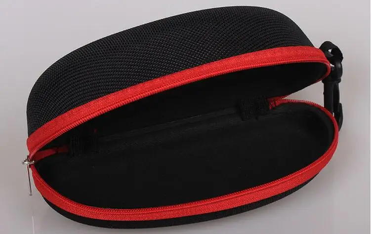 Твердый полукруглый футляр для очков для wo мужские солнцезащитные очки с шнурком коробка на молнии Мужские футляры для очков 10 шт./партия - Цвет: Red